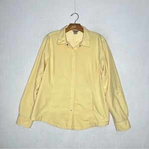 Duluth Trading Mens Yellow Snap Button Vented Long Sleeve Shirt Size XL